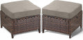 Patio Ottoman Outdoor Wicker Side Table by ACTREST