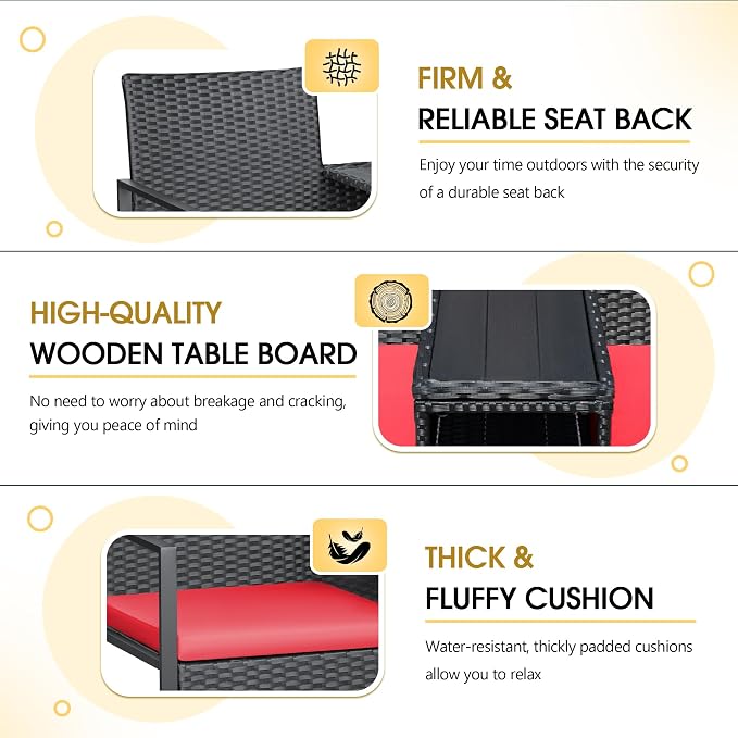 Devoko Patio Conversation Sets Outdoor Loveseat - Image 6
