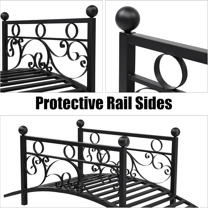 Premium 102x51x43cm Black Iron Garden Bridge - Image 6