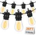LED Outdoor String Lights 36FT Patio Lights by GvvooHome