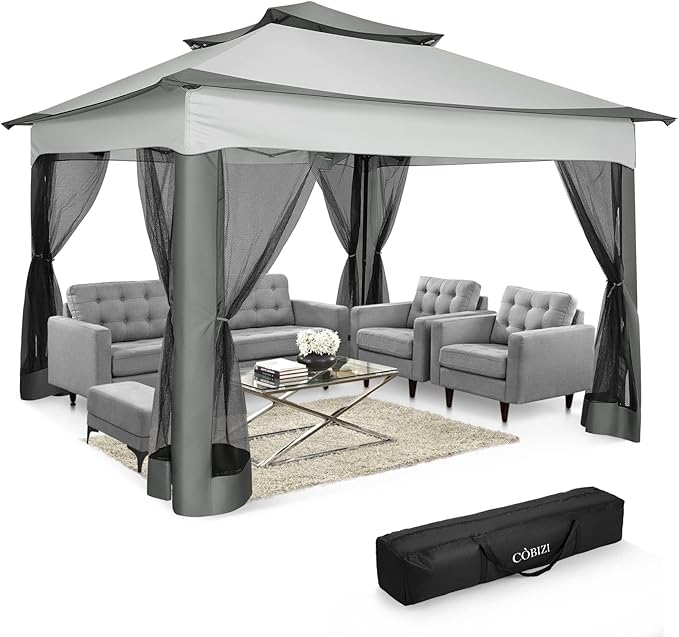 COBIZI 11x11 Pop Up Gazebo One-Push Canopy Tent, Carpas Para Patio, Outdoor - Image 9