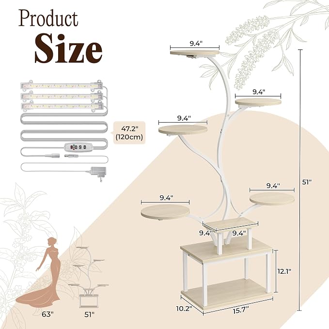 PRAISUN 51 Inch Plant Stand - Image 7