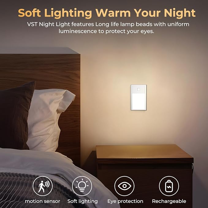 VST Motion Sensor Step Night Light, Rechargeable Battery Powered Led Light - Image 2