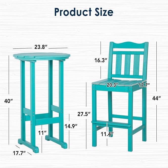 nalone Outdoor Adirondack Chairs and Table Set - Image 3