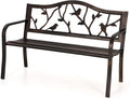 MFSTUDIO 50" Outdoor Garden Bench, Patio Metal Frame Park Bench by MFSTUDIO