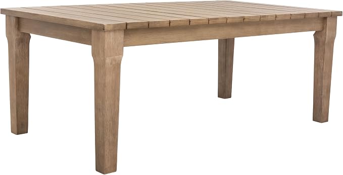 SAFAVIEH Couture Patio Martinique Natural Wood Outdoor Coffee Table - Image 7