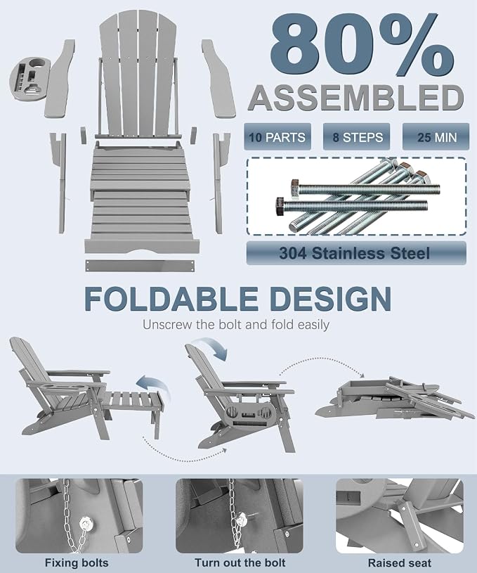 Adjustable Adirondack Chair - Image 7