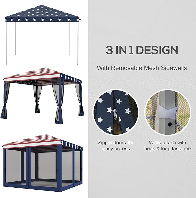 Outsunny 10' x 10' Pop Up Canopy Tent - Image 3