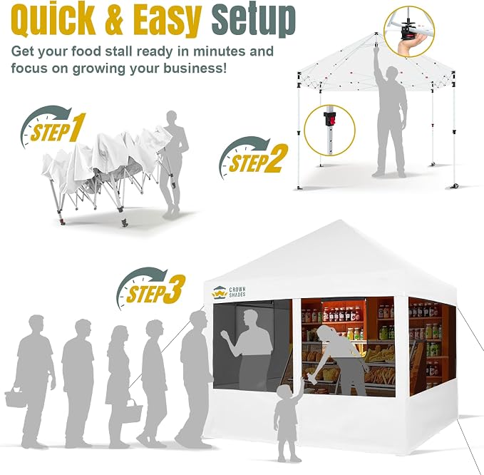CROWN SHADES 10x10 Pop Up Canopy Tent - Image 5