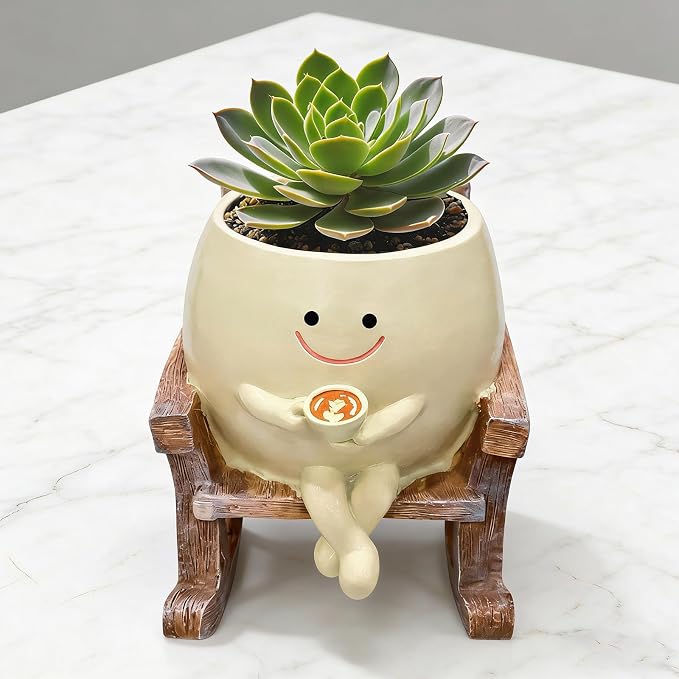 Smiley Face Planter Pot, Cute Plant Pots - Image 5