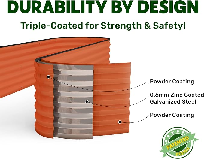 9-in-1 Galvanized Steel Raised Garden Bed // 8×2×1.5 ft Modular Planter - Image 5