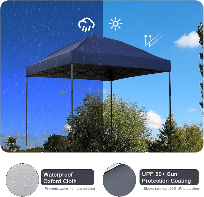 10x10 Pop Up Canopy Tent with 2 Sidewalls, Waterproof Shade Canopy with Sand - Image 4