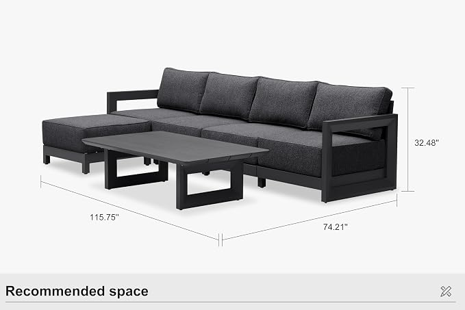 PURPLE LEAF Patio Furniture Set L-Shaped Outdoor Couch - Image 9