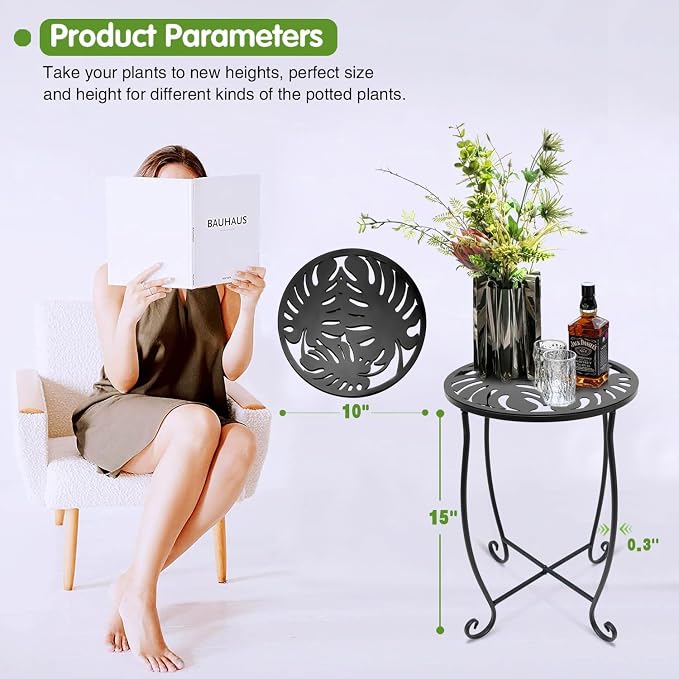 Small Side Tables for Small Space, 2 Pack Metal Outdoor Indoor Side Table - Image 6