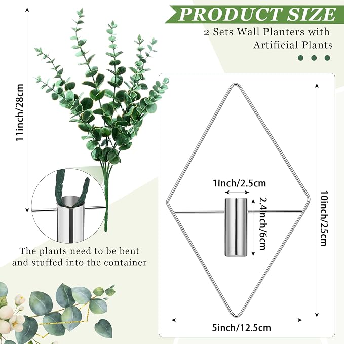 2 Pieces Wall Decor Hanging Planters - Image 2