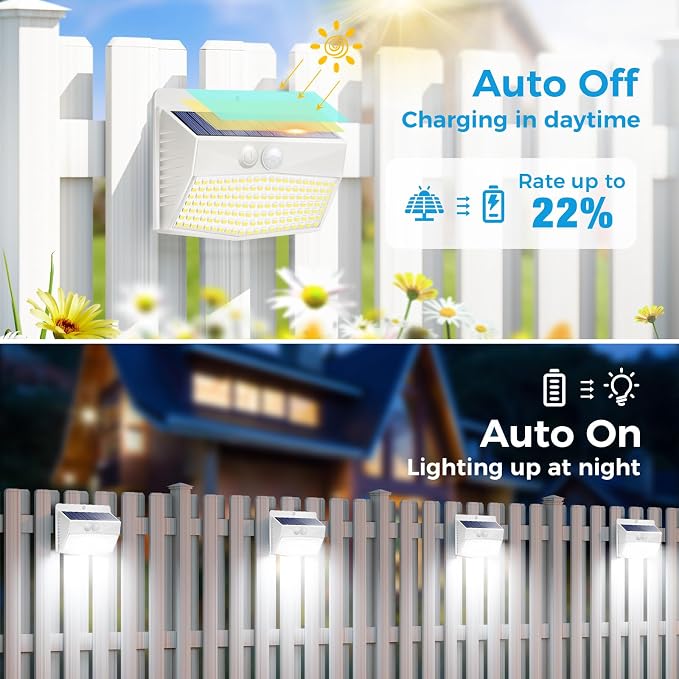 Peasur 16 Packs Solar Outdoor Lights Motion Sensor Solar Security Lights - Image 2