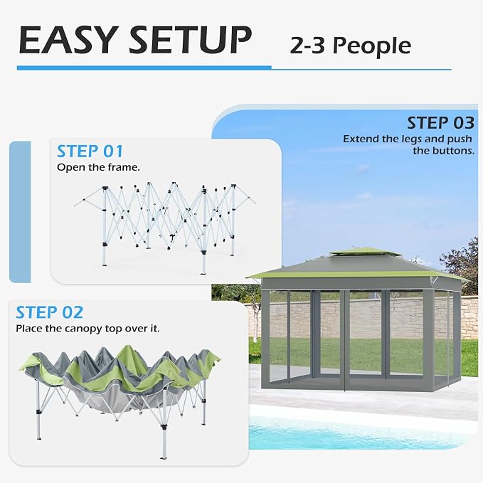 ECOTOUGE 11 FT Pop Up Canopy Tent - Image 4