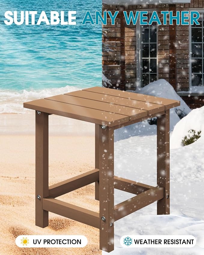 MUCHENGHY Adirondack Outdoor Side Table, 14.7" Patio Side Table Weather - Image 7