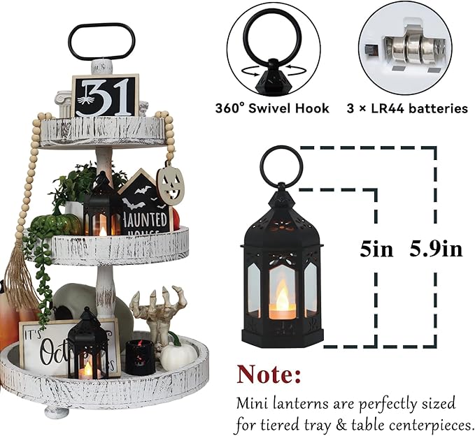 LLQ 8Pcs Mini Lanterns for Centerpiece, Ramadan Decorations, Battery Included - Image 4