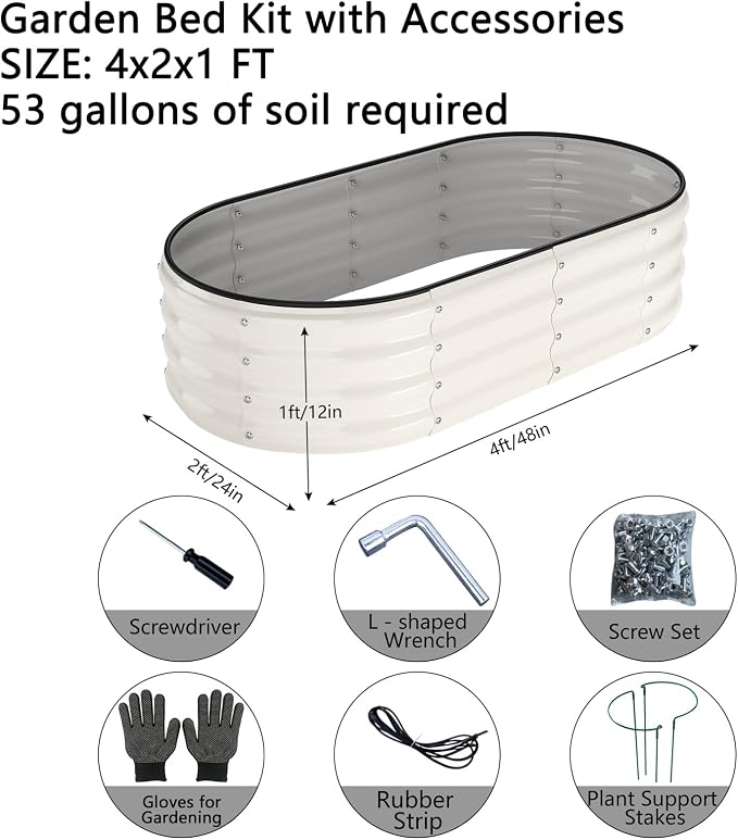 Galvanized Metal Planter Raised Garden Bed Kit - Image 2
