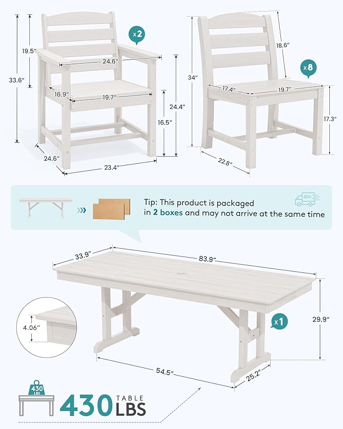 SERWALL 11 Piece Outdoor Dining Set - Image 2