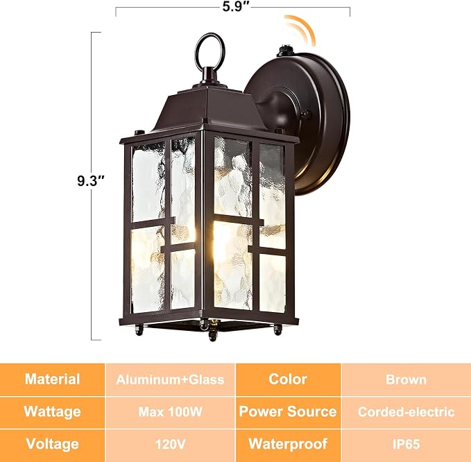 OKELI 2-Pack Dusk to Dawn Outdoor Wall Lights, Weatherproof Exterior Lighting - Image 4