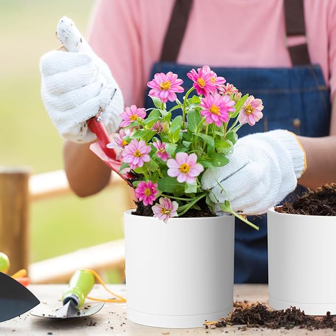 8/7/6 inch Plant Pots, Decorative Plastic Planters - Image 3