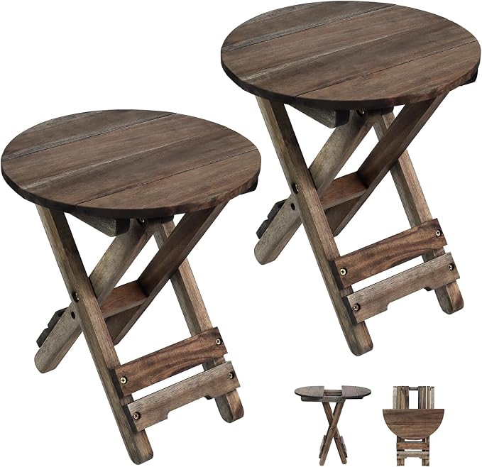 Small Patio Table, Outdoor Folding Side Table, Portable Accent Coffee End Table by DAXULYcreateyourgarden