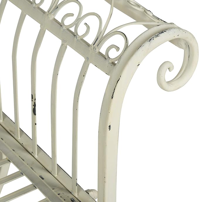 Safavieh Outdoor Collection Brielle Antique White Bench - Image 9