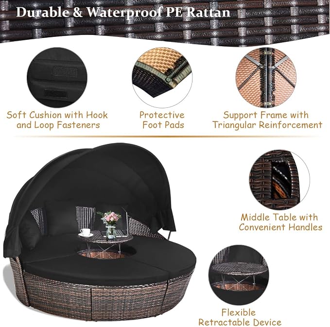 Tangkula Patio Round Daybed - Image 8