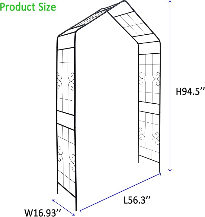 Garden Arbor, 8FT Metal Arbor Trellis - Image 4