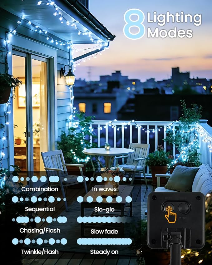OZS 6 Pack 480LED Solar String Lights - Image 3