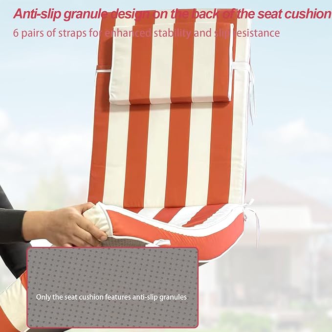Chaise Lounge Cushions Outdoor 72x21x4 Inch, Patio Lounger Chair Cushion - Image 5
