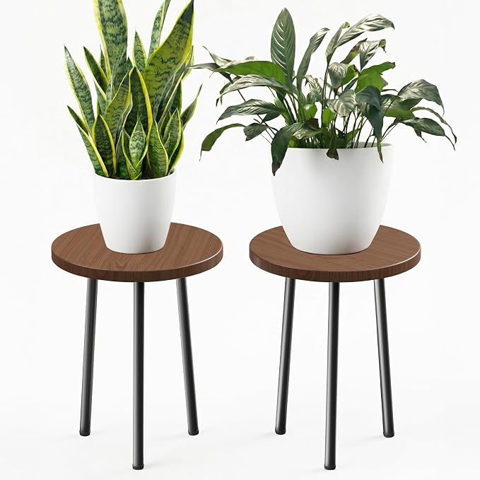Plant Stand Indoor 14'': Indoor Plant Stand 2 Pack Metal Plant Table by SAKSUNFORYOU