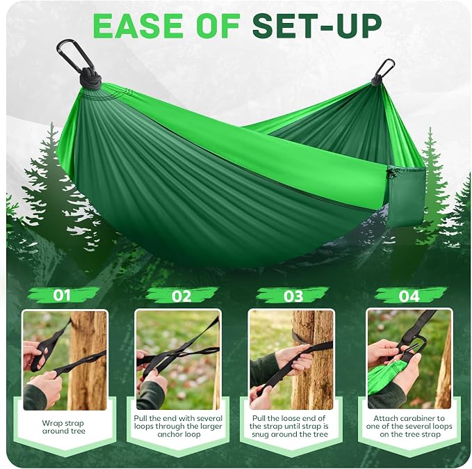 Camping Hammock Lightweight, Portable Hammocks Parachute Hammock - Image 4