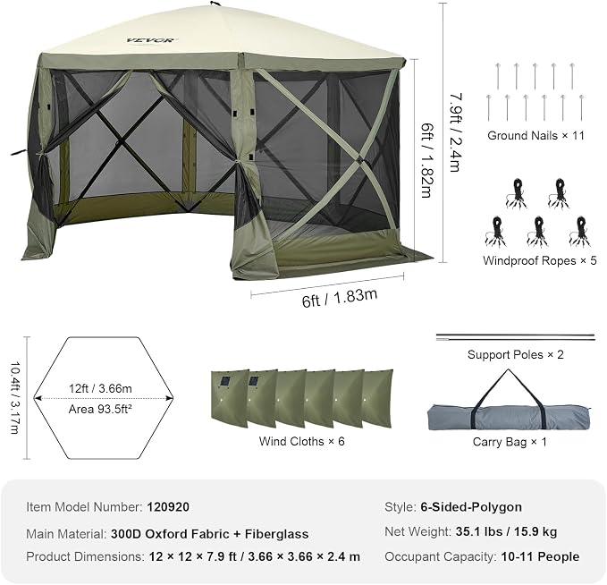 VEVOR 12x12ft Pop Up Gazebo Tent - Image 8