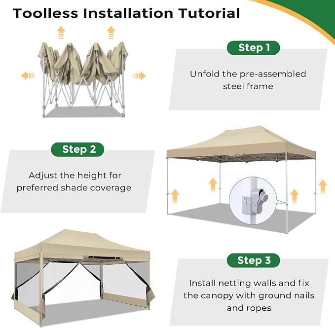 COBIZI 10x15 Heavy Duty Pop Up Canopy Tent - Image 7