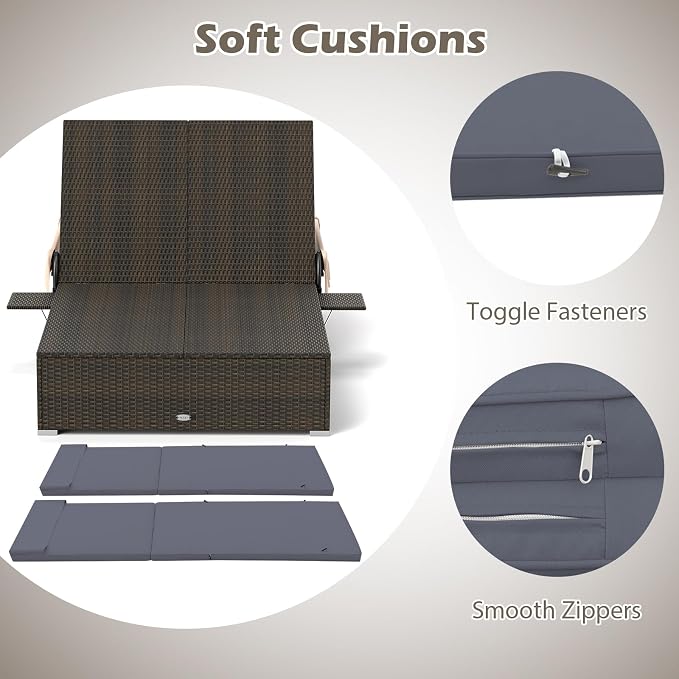 RELAX4LIFE Outdoor Rattan Daybed w/Canopy - Image 7