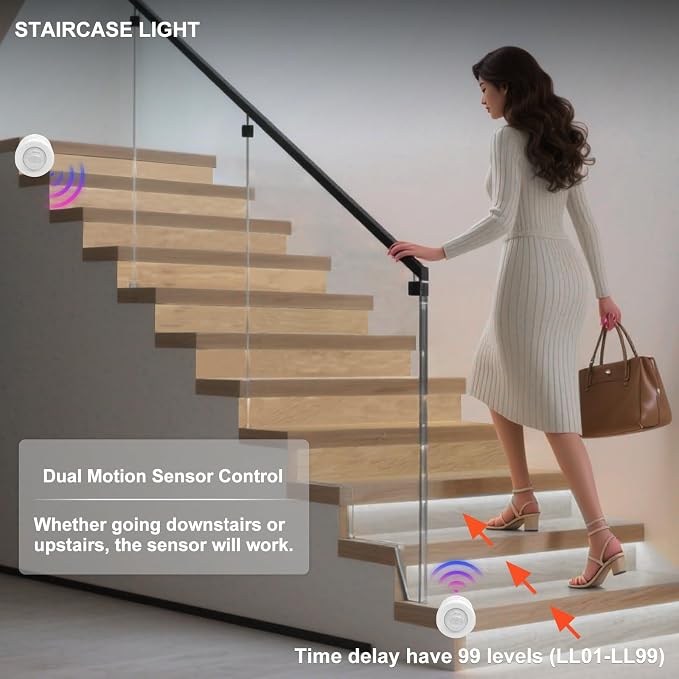 Intelligent Motion Sensor LED Stair Light Kit - Image 4