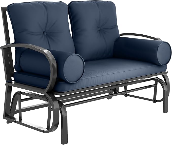 Outsunny Swing Glider Rocking Chair, Double Patio Bench, 2 Person Loveseat by Outsunny