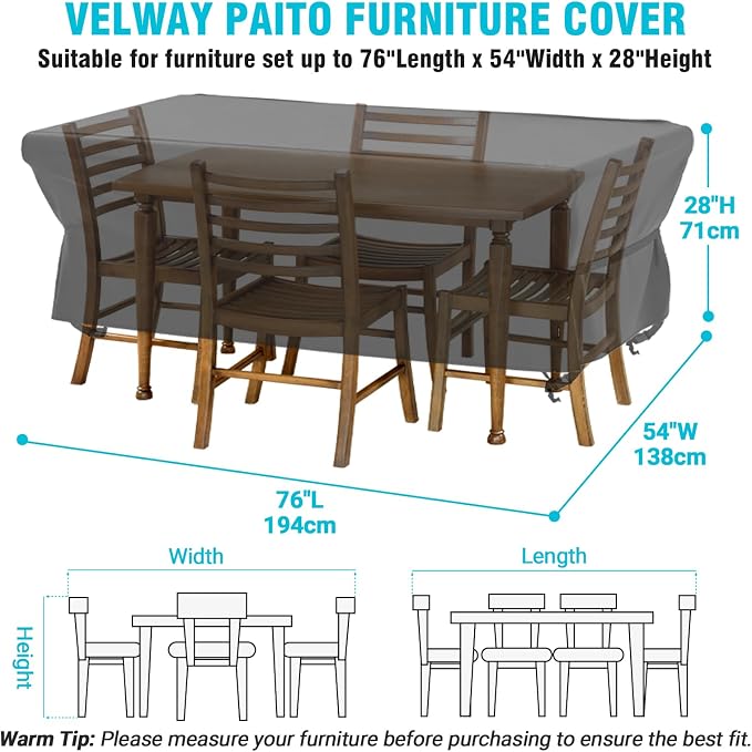 Velway Patio Table Chairs Set - Image 2