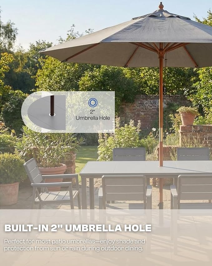 Outdoor Dining Set for 6, Patio Table and Chairs Set - Image 2