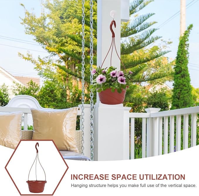 DOITOOL 10 Pack Hanging Plastic Pots - Image 5