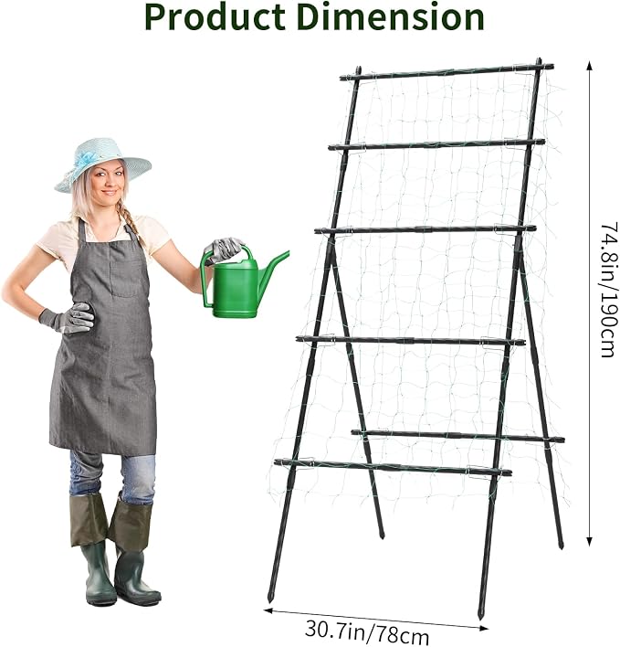 Garden Trellis for Climbing Plants, 6ft Cucumber Trellis for Raised Bed - Image 5