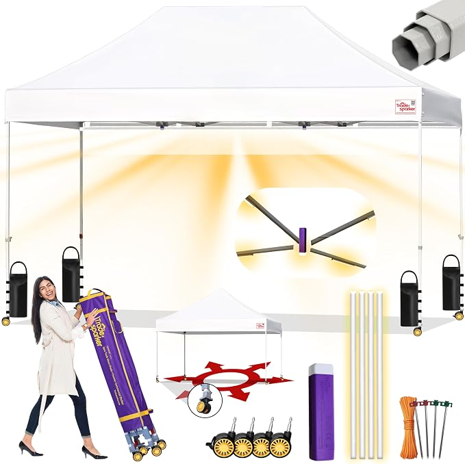 Tradesparker 8x12 Pop Up Canopy Tent, Commercial Movable Canopy by CommercialPopupCanopyRevolutionaryLightcurtainiSystem
