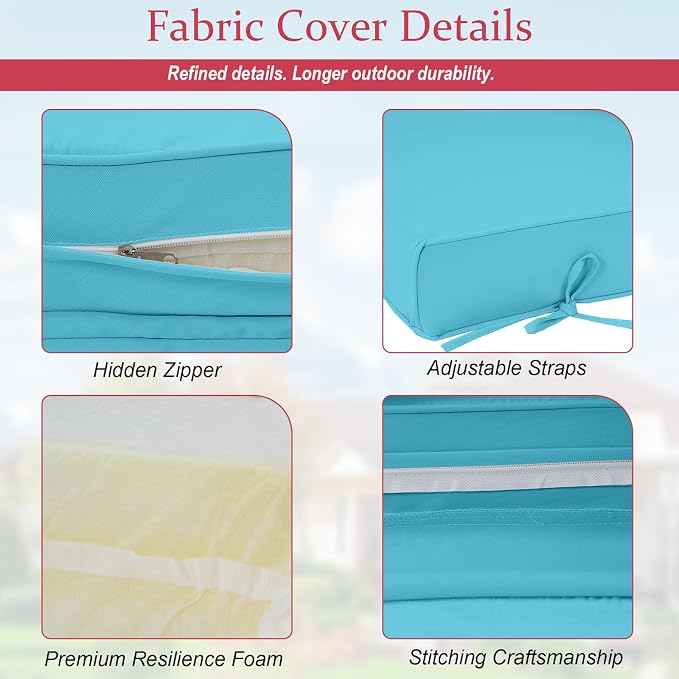 Chaise Lounge Cushions Outdoor 72x21x4 Inch, Patio Lounger Chair Cushion - Image 3