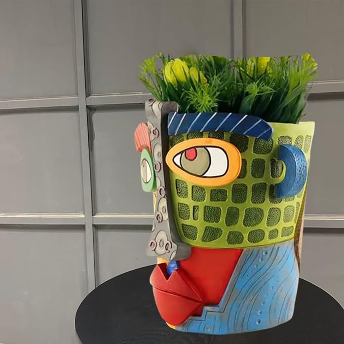 TOZLU Picasso Brutalist Abstract Beauty Flower Pot Ornaments Head Planter Pots - Image 2