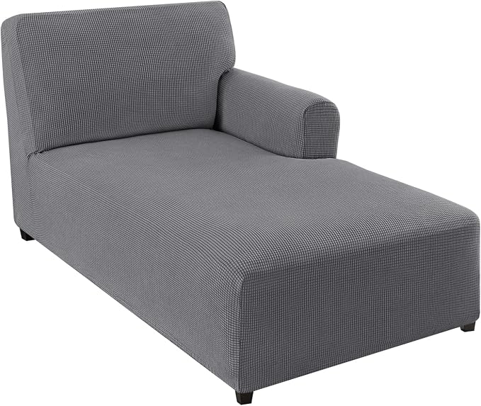 FantasDecor Right Chaise Lounge Cover Stretch Chair Lattice Slipcover by FantasDecor