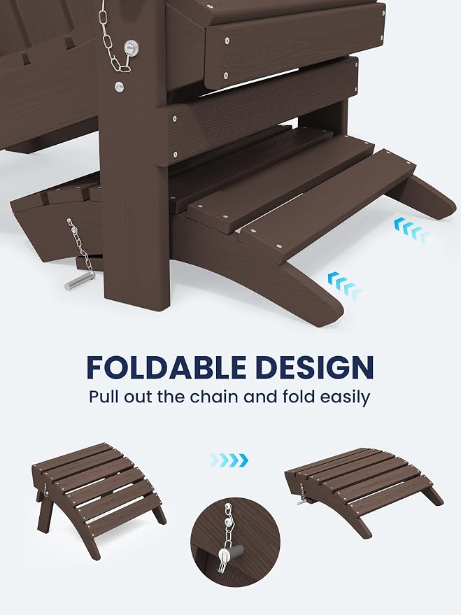 KINGYES Folding Adirondack Ottomans Set of 2 - Image 5