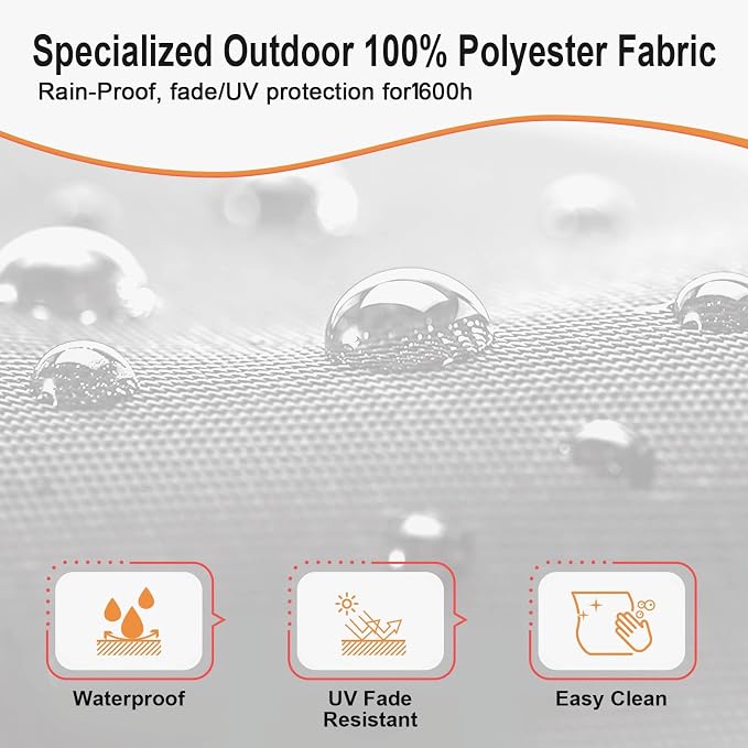 Outdoor Round daybed Cushion Cover, 4 in 1 Cushion Cover - Image 2